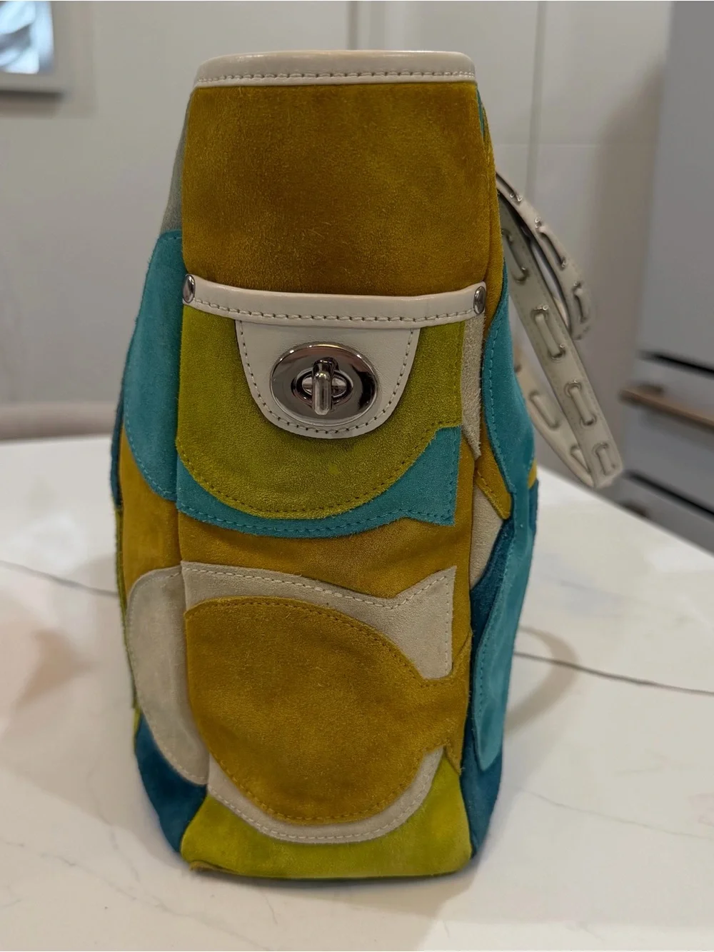 Coach Limited Edition Optic C Patchwork Suede Gallery Tote F03682